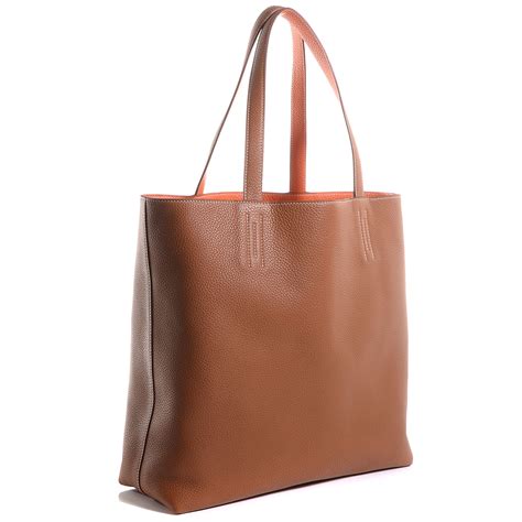 hermes tote bag orange|Hermes reversible tote bag.